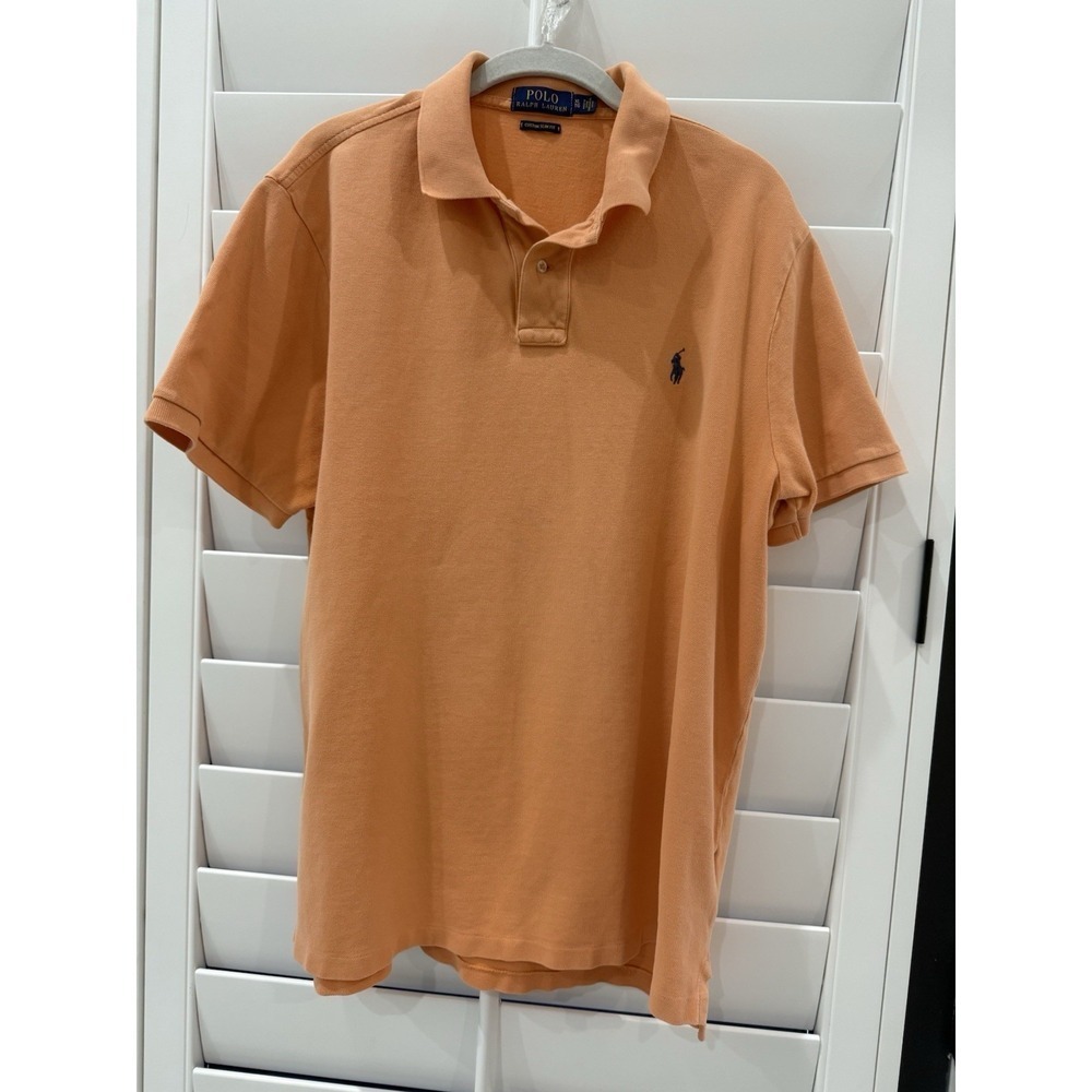 Polo Ralph Lauren T-Shirt Mens Size XL Orange Cotton Custom Fit See Pictures